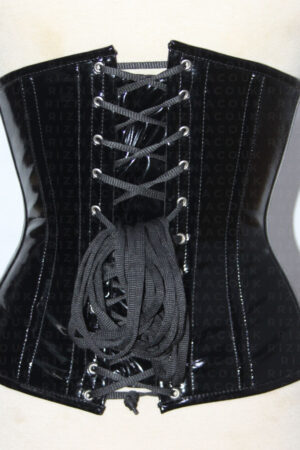 Heavy Duty Black PVC Underbust Corsets for Women Hourglass Waist Trainer (1)