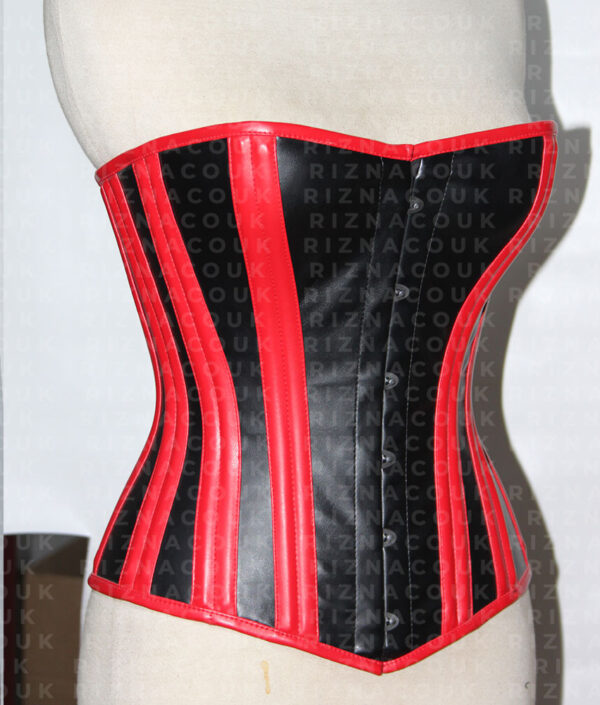 Womens Valentines Overbust Corset Red & Black PVC Fashion Wasit Training Corset (4)